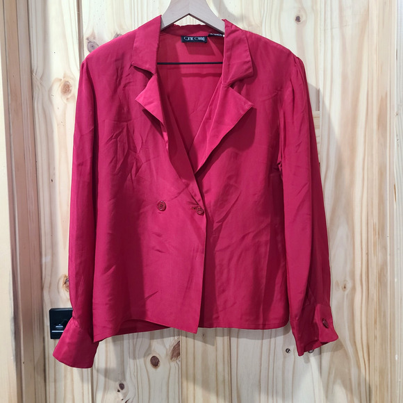 Gene Ewing Tops - Gene Ewing Silk Lightweight Button Cardigan Red Womens Vintage Top Size 8